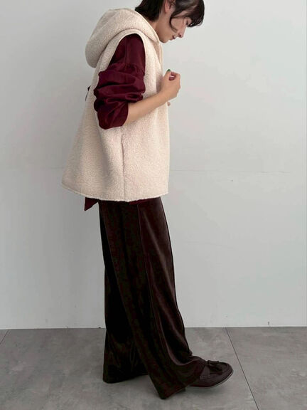 リバーシブルボアベスト(チャコールグレー/モカ/キナリ)|SM2(エスエムツー)通販