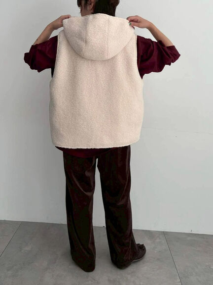 リバーシブルボアベスト(チャコールグレー/モカ/キナリ)|SM2(エスエムツー)通販