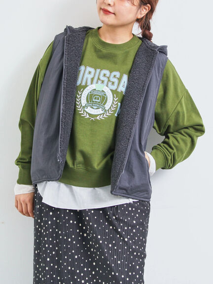 リバーシブルボアベスト(チャコールグレー/モカ/キナリ)|SM2(エスエムツー)通販