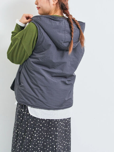 リバーシブルボアベスト(チャコールグレー/モカ/キナリ)|SM2(エスエムツー)通販