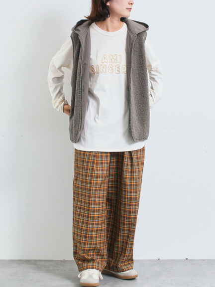 リバーシブルボアベスト(チャコールグレー/モカ/キナリ)|SM2(エスエムツー)通販