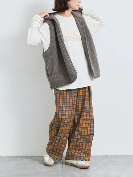 リバーシブルボアベスト(チャコールグレー/モカ/キナリ)|SM2(エスエムツー)通販