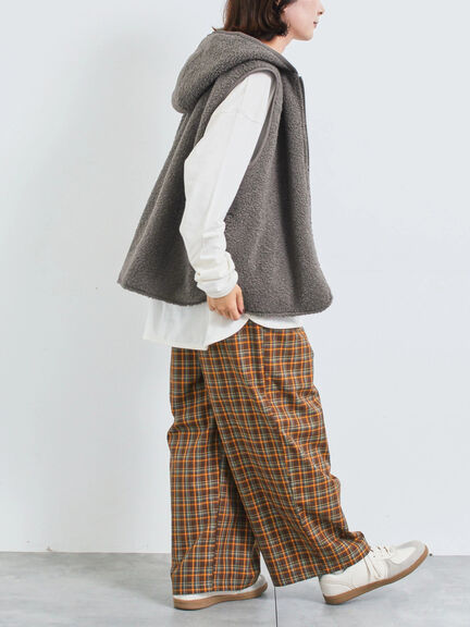 リバーシブルボアベスト(チャコールグレー/モカ/キナリ)|SM2(エスエムツー)通販