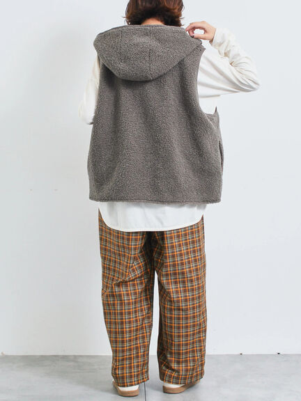 リバーシブルボアベスト(チャコールグレー/モカ/キナリ)|SM2(エスエムツー)通販