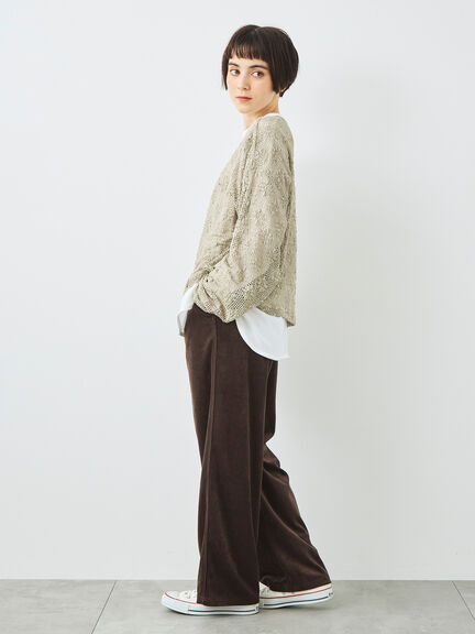 ラビットベロアイージーパンツ(グレー/ブラック/ダークオレンジ/ブラウン)|SM2(エスエムツー)通販