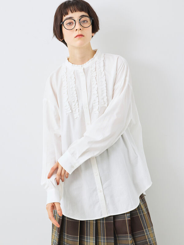 フリルブラウス(オフホワイト/チャコールグレー/ベージュ)|SM2(エスエムツー)通販