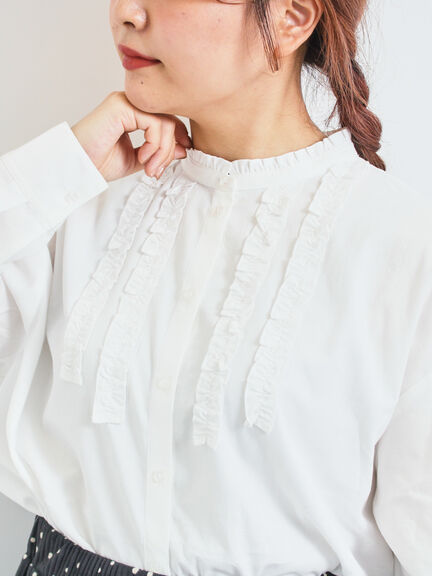 フリルブラウス(オフホワイト/チャコールグレー/ベージュ)|SM2(エスエムツー)通販