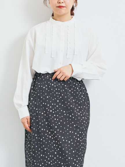 フリルブラウス(オフホワイト/チャコールグレー/ベージュ)|SM2(エスエムツー)通販