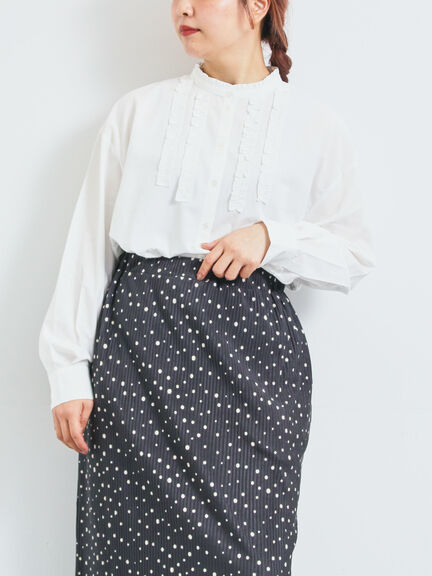 フリルブラウス(オフホワイト/チャコールグレー/ベージュ)|SM2(エスエムツー)通販