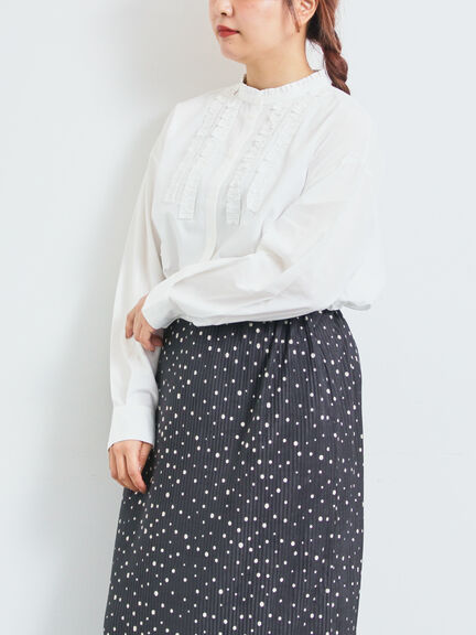 フリルブラウス(オフホワイト/チャコールグレー/ベージュ)|SM2(エスエムツー)通販