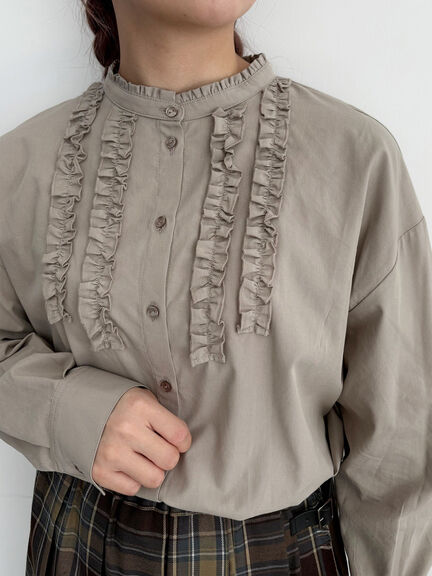 フリルブラウス(オフホワイト/チャコールグレー/ベージュ)|SM2(エスエムツー)通販