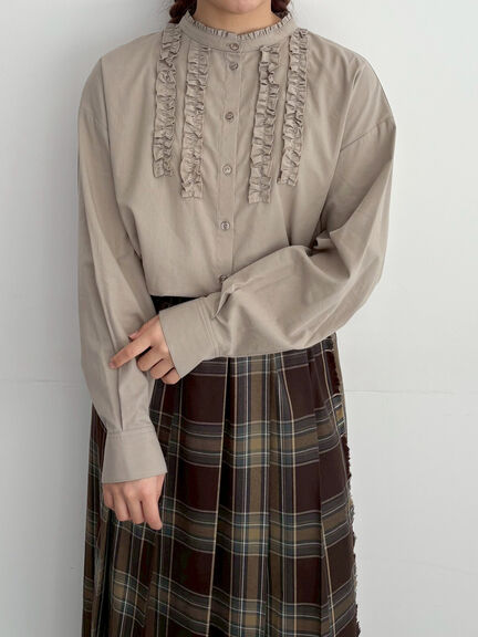 フリルブラウス(オフホワイト/チャコールグレー/ベージュ)|SM2(エスエムツー)通販