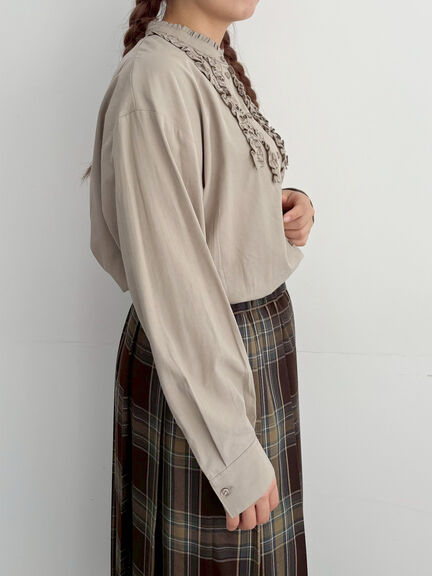 フリルブラウス(オフホワイト/チャコールグレー/ベージュ)|SM2(エスエムツー)通販