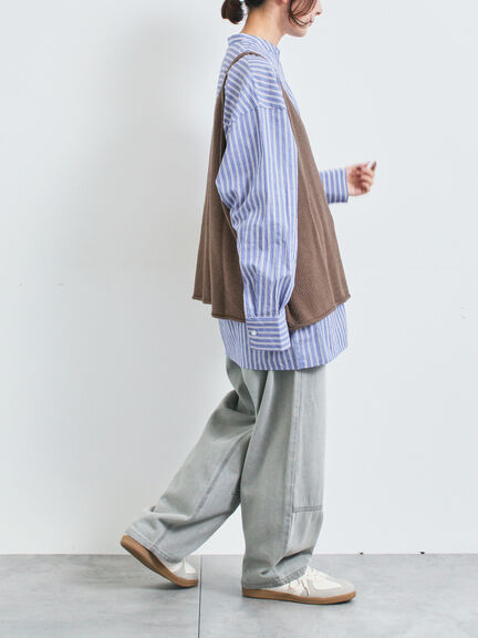 無地柄アソートドロストブラウス(オフホワイト/ブルー/キナリ)|SM2(エスエムツー)通販