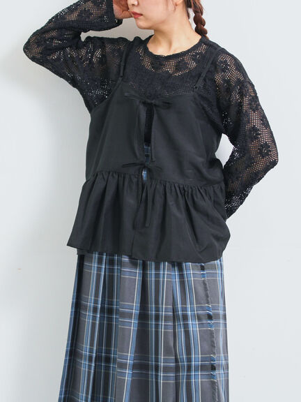 透かし柄ふくれジャカードプルオーバー(グレー/ブラック/キナリ)|SM2(エスエムツー)通販