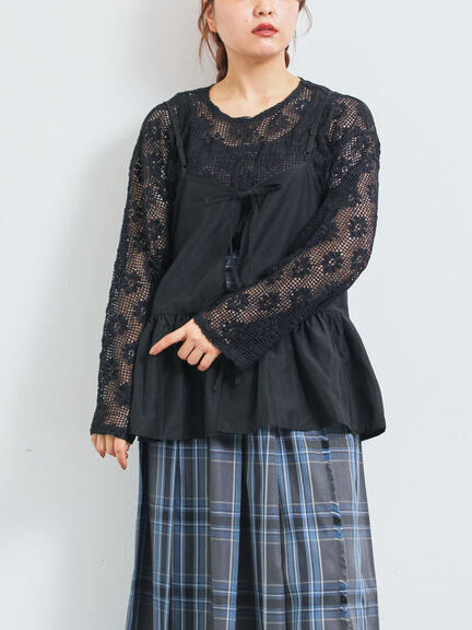 透かし柄ふくれジャカードプルオーバー(グレー/ブラック/キナリ)|SM2(エスエムツー)通販