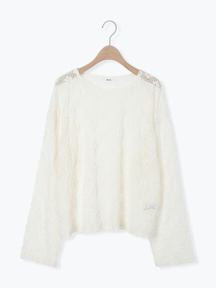 透かし柄ふくれジャカードプルオーバー(グレー/ブラック/キナリ)|SM2(エスエムツー)通販