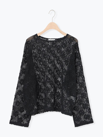 透かし柄ふくれジャカードプルオーバー(グレー/ブラック/キナリ)|SM2(エスエムツー)通販