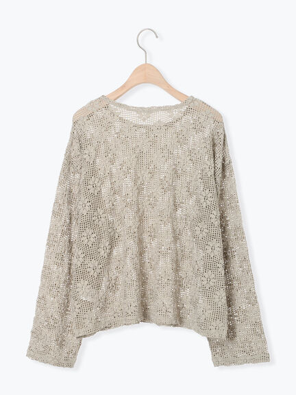 透かし柄ふくれジャカードプルオーバー(グレー/ブラック/キナリ)|SM2(エスエムツー)通販