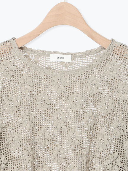 透かし柄ふくれジャカードプルオーバー(グレー/ブラック/キナリ)|SM2(エスエムツー)通販