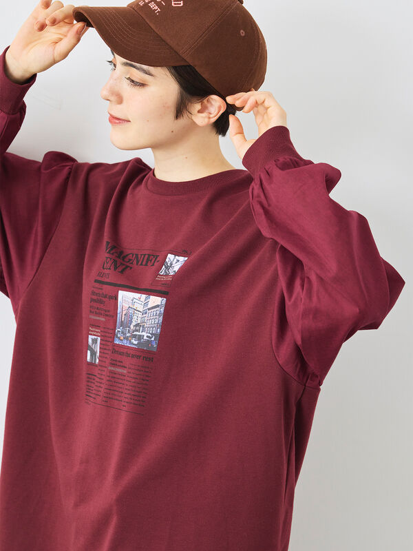 袖布帛インレイロゴプルオーバー(オフホワイト/チャコールグレー/ブラック/ボルドー/ブルー)|SM2(エスエムツー)通販