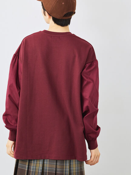 袖布帛インレイロゴプルオーバー(オフホワイト/チャコールグレー/ブラック/ボルドー/ブルー)|SM2(エスエムツー)通販