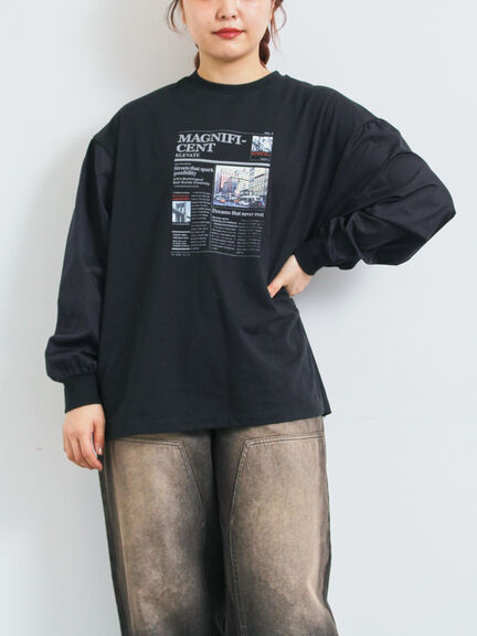 袖布帛インレイロゴプルオーバー(オフホワイト/チャコールグレー/ブラック/ボルドー/ブルー)|SM2(エスエムツー)通販