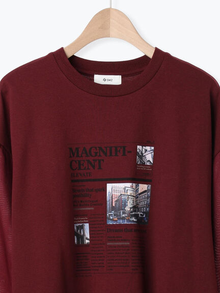 袖布帛インレイロゴプルオーバー(オフホワイト/チャコールグレー/ブラック/ボルドー/ブルー)|SM2(エスエムツー)通販