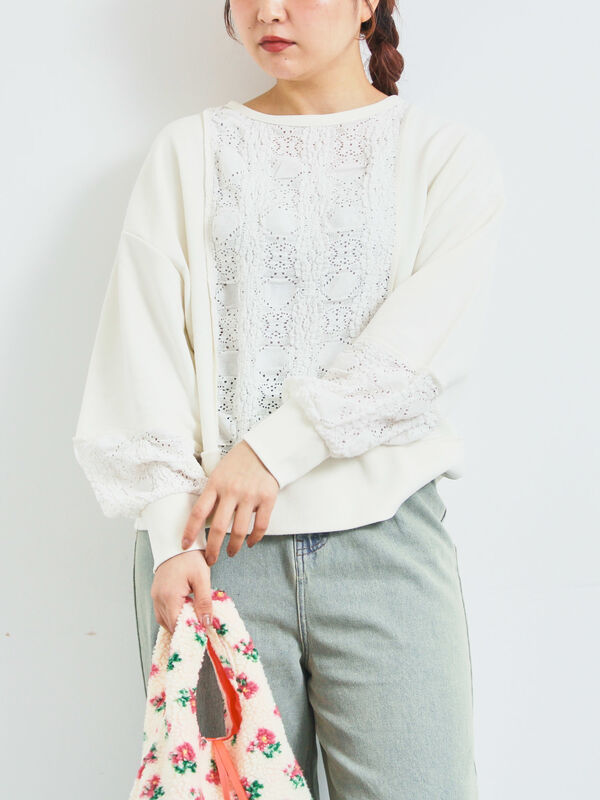 レース切替裏毛プルオーバー(キナリ)|SM2(エスエムツー)通販