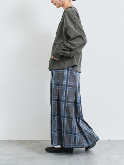 レース切替裏毛プルオーバー(グレー/チャコールグレー/ブラック/ブラウン/キナリ)|SM2(エスエムツー)通販