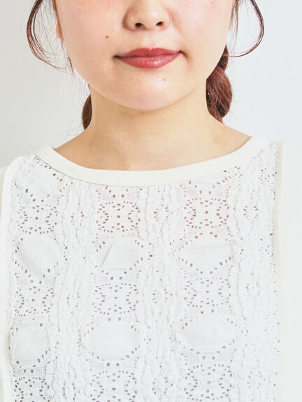 レース切替裏毛プルオーバー(グレー/チャコールグレー/ブラック/ブラウン/キナリ)|SM2(エスエムツー)通販