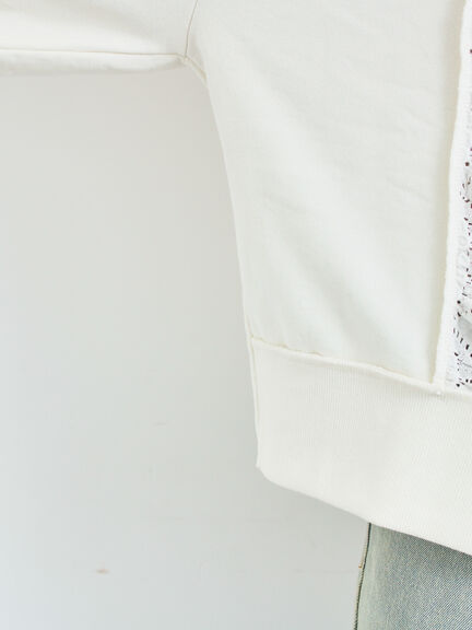 レース切替裏毛プルオーバー(グレー/チャコールグレー/ブラック/ブラウン/キナリ)|SM2(エスエムツー)通販