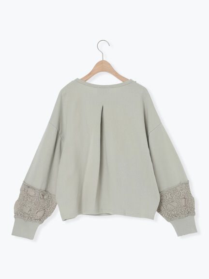 レース切替裏毛プルオーバー(グレー/チャコールグレー/ブラック/ブラウン/キナリ)|SM2(エスエムツー)通販