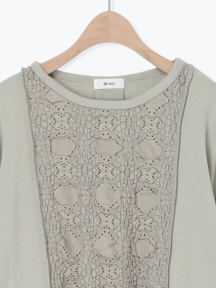 レース切替裏毛プルオーバー(グレー/チャコールグレー/ブラック/ブラウン/キナリ)|SM2(エスエムツー)通販