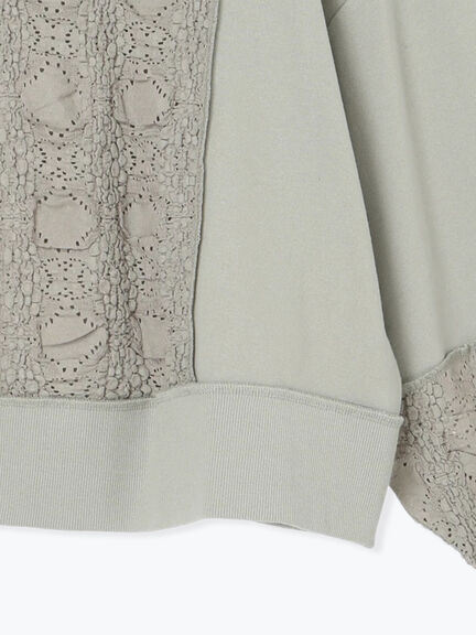 レース切替裏毛プルオーバー(グレー/チャコールグレー/ブラック/ブラウン/キナリ)|SM2(エスエムツー)通販