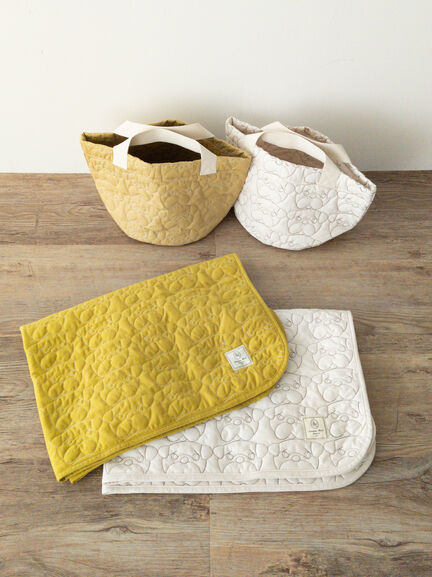 【yukino×SamansaMos2home’s】キルトバッグ(ベージュ/マスタード)|Samansa Mos2 home's(サマンサモスモスホームズ)通販