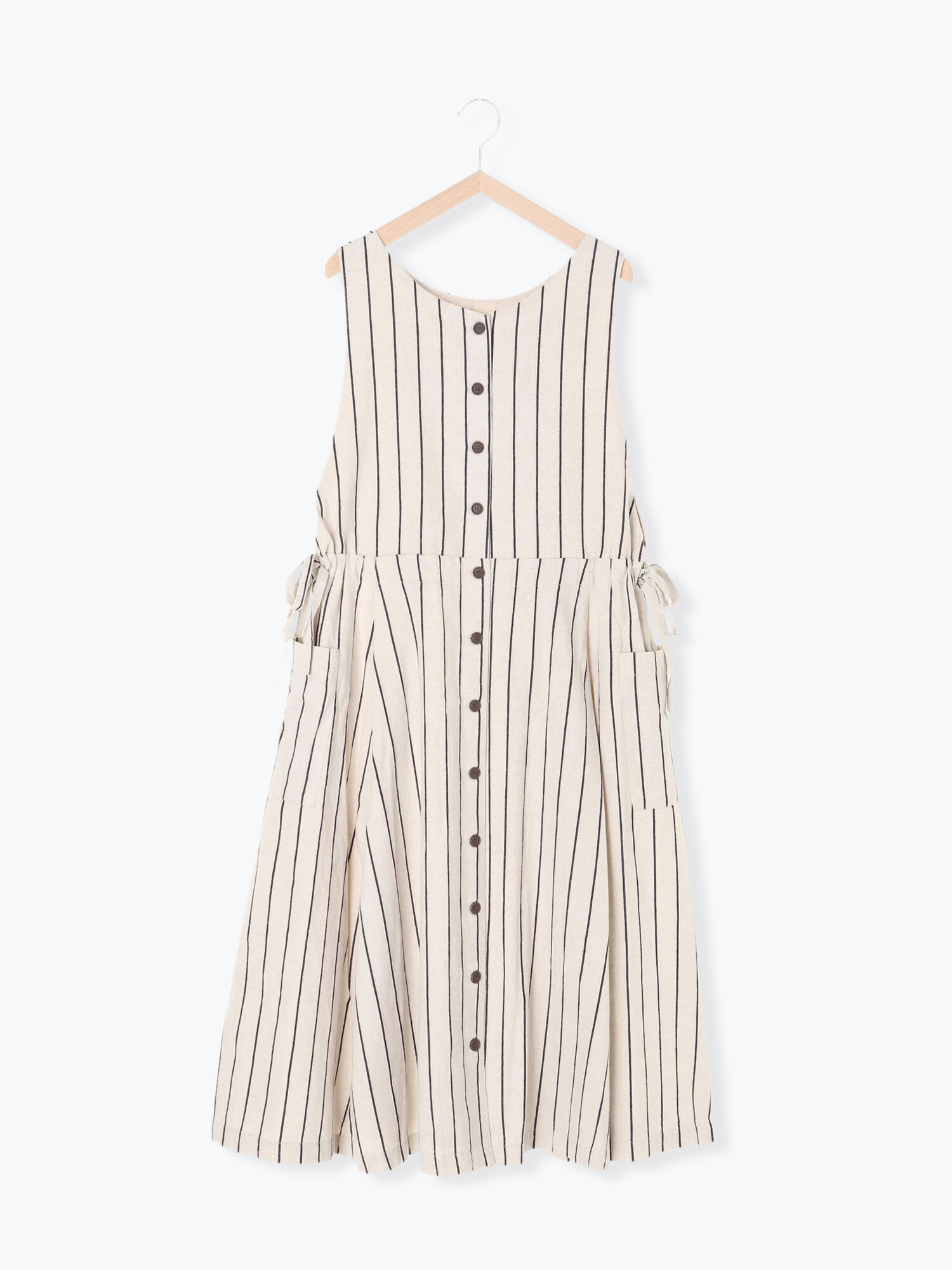 期間限定 サイドリボン前後着ストライプジャンスカ チャコールグレー ベージュ キナリ ワンピース Sm2 サマンサ モスモス 公式通販