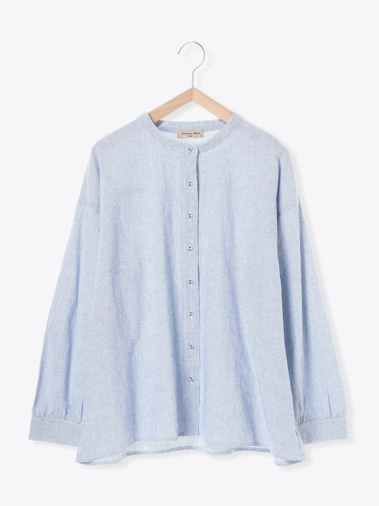 セール リネン混バンドカラーシャツ オフホワイト ベージュ ブルー ネイビー トップス Sm2 サマンサ モスモス 公式通販