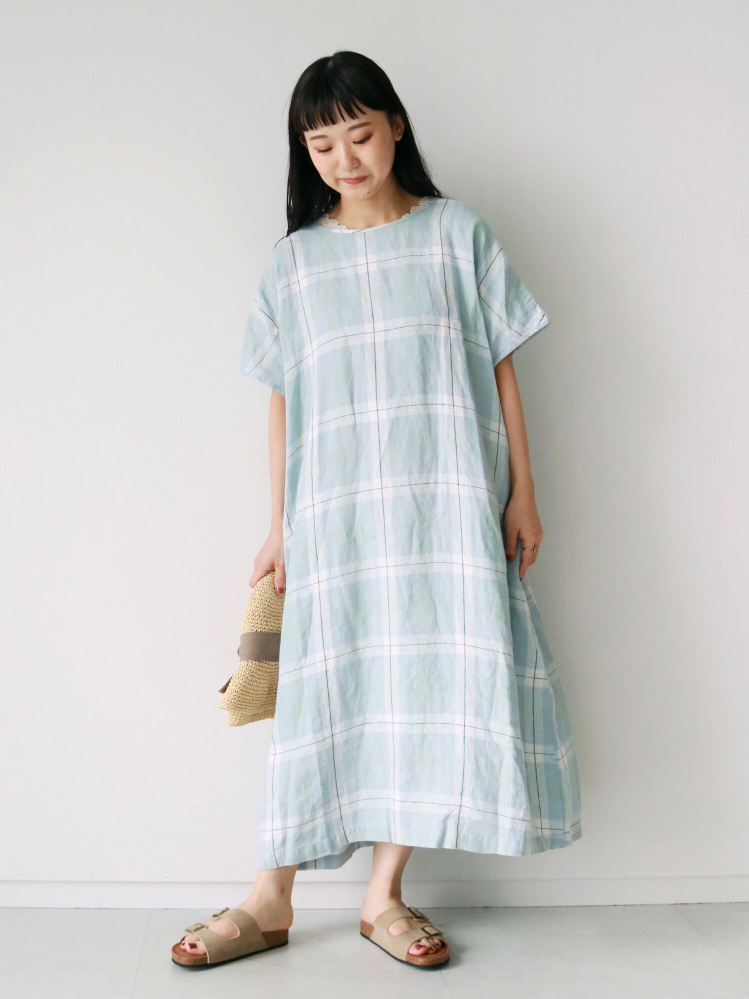 セール リネン後ろ編み上げワンピース オフホワイト チャコールグレー ベージュ イエロー マスタード ミント サックスブルー パープル ワンピース Sm2 サマンサ モスモス 公式通販