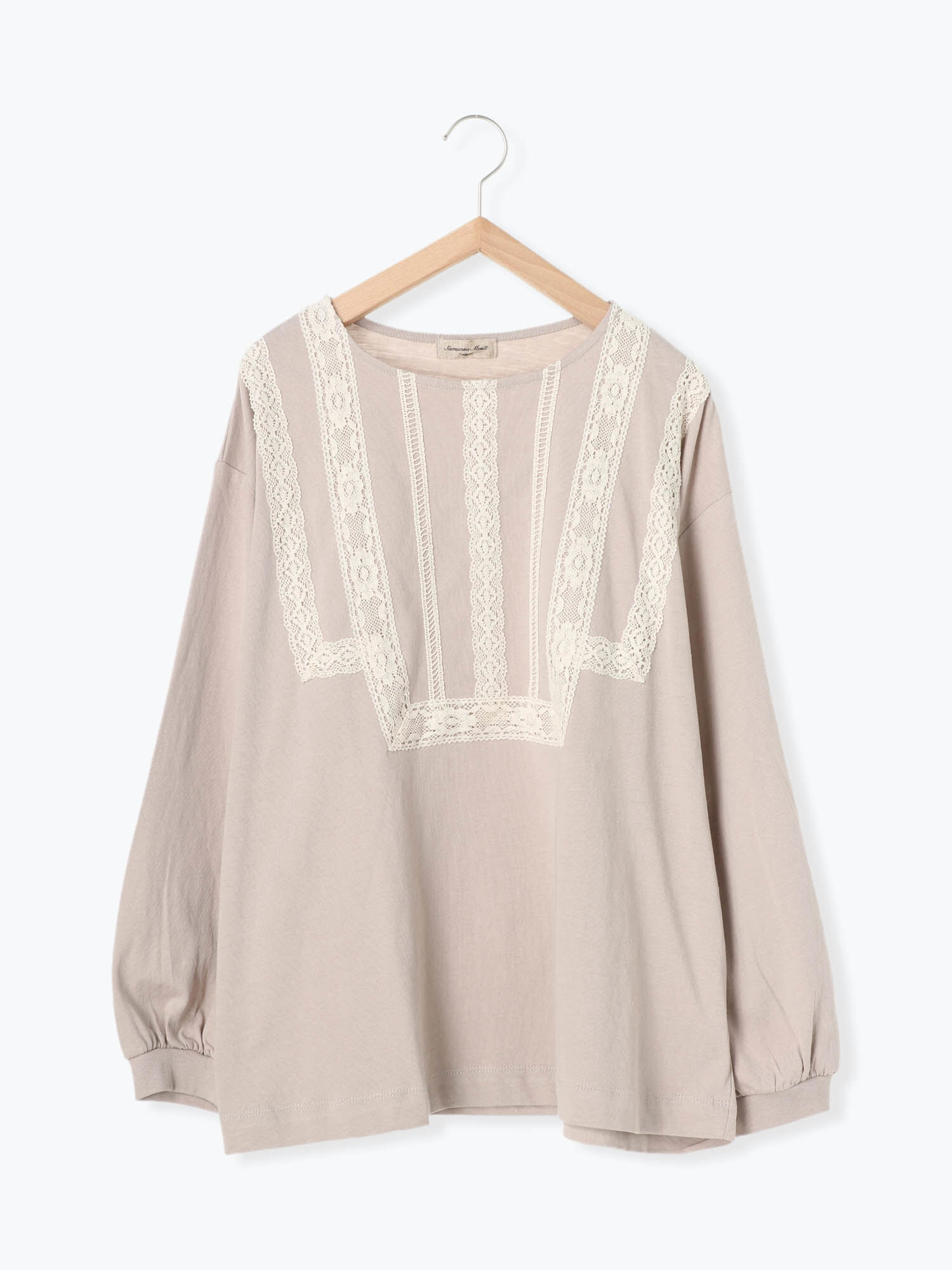 セール リサイクル天竺レースtシャツ オフホワイト グレー チャコールグレー トップス Sm2 サマンサ モスモス 公式通販