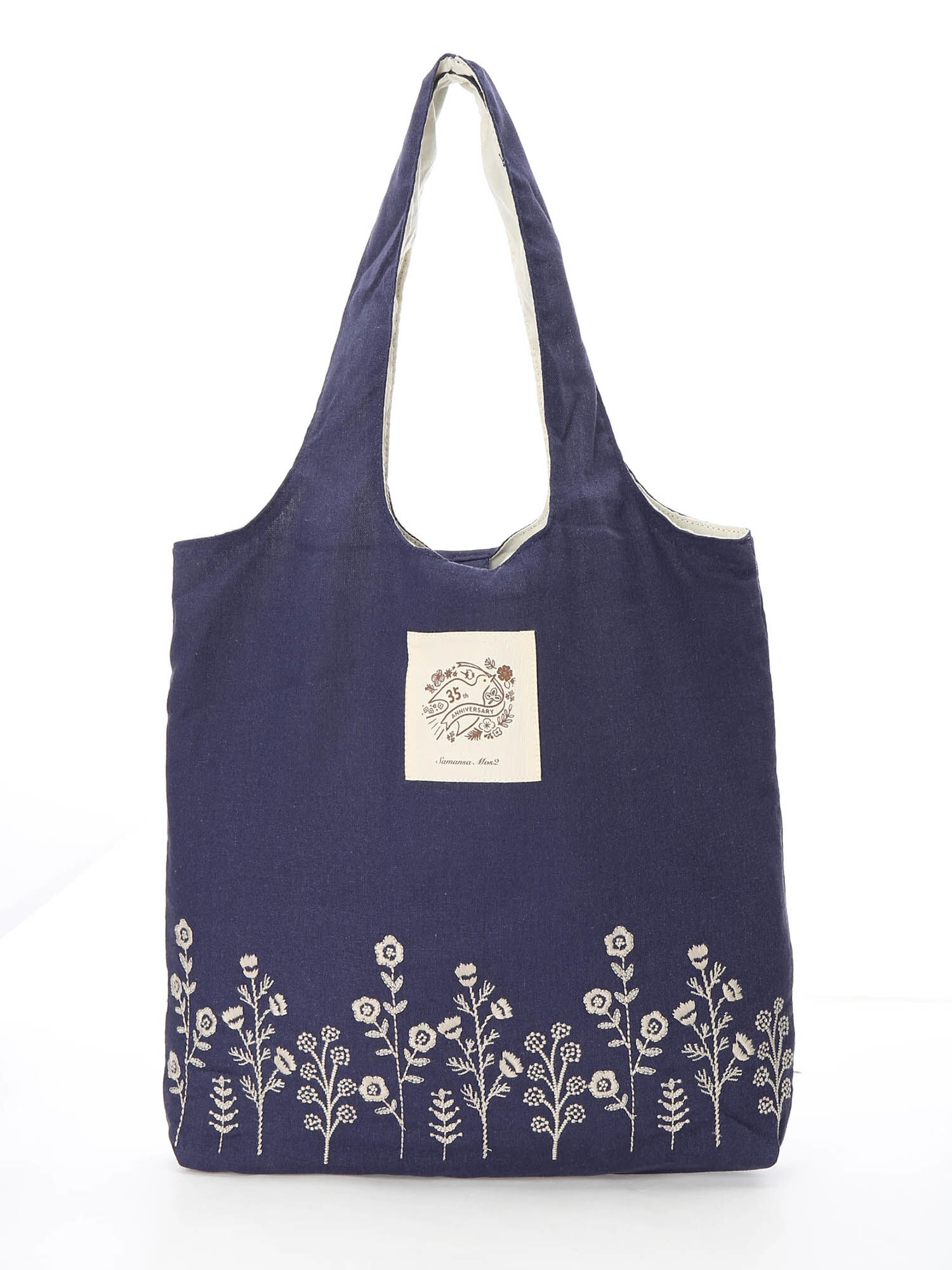 35th花刺繍ポケッタブルトート ベージュ サックスブルー ネイビー バッグ Sm2 サマンサ モスモス 公式通販