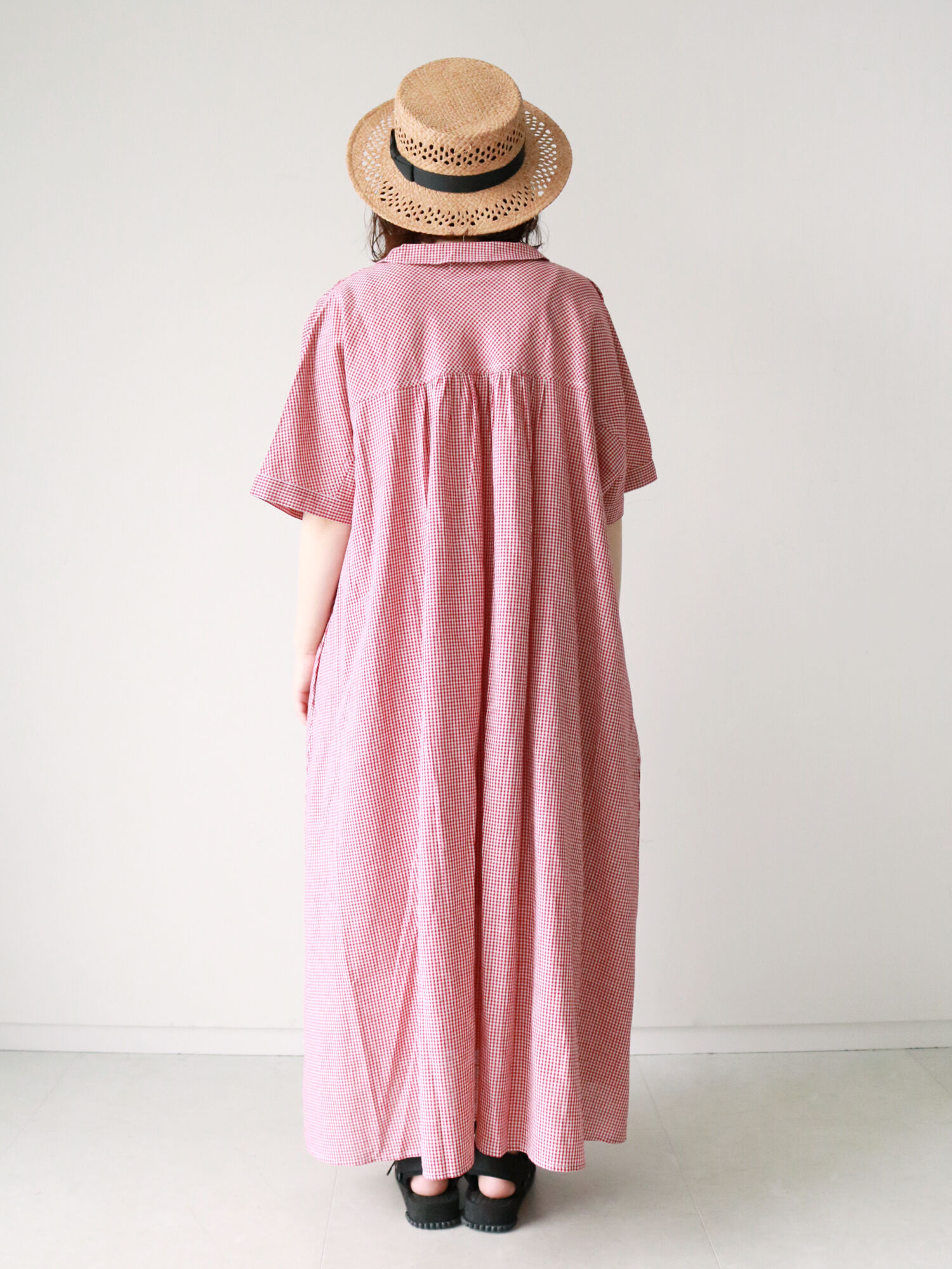 セール ギンガムチェックシャツワンピ ブラック レッド ネイビー ワンピース Sm2 サマンサ モスモス 公式通販