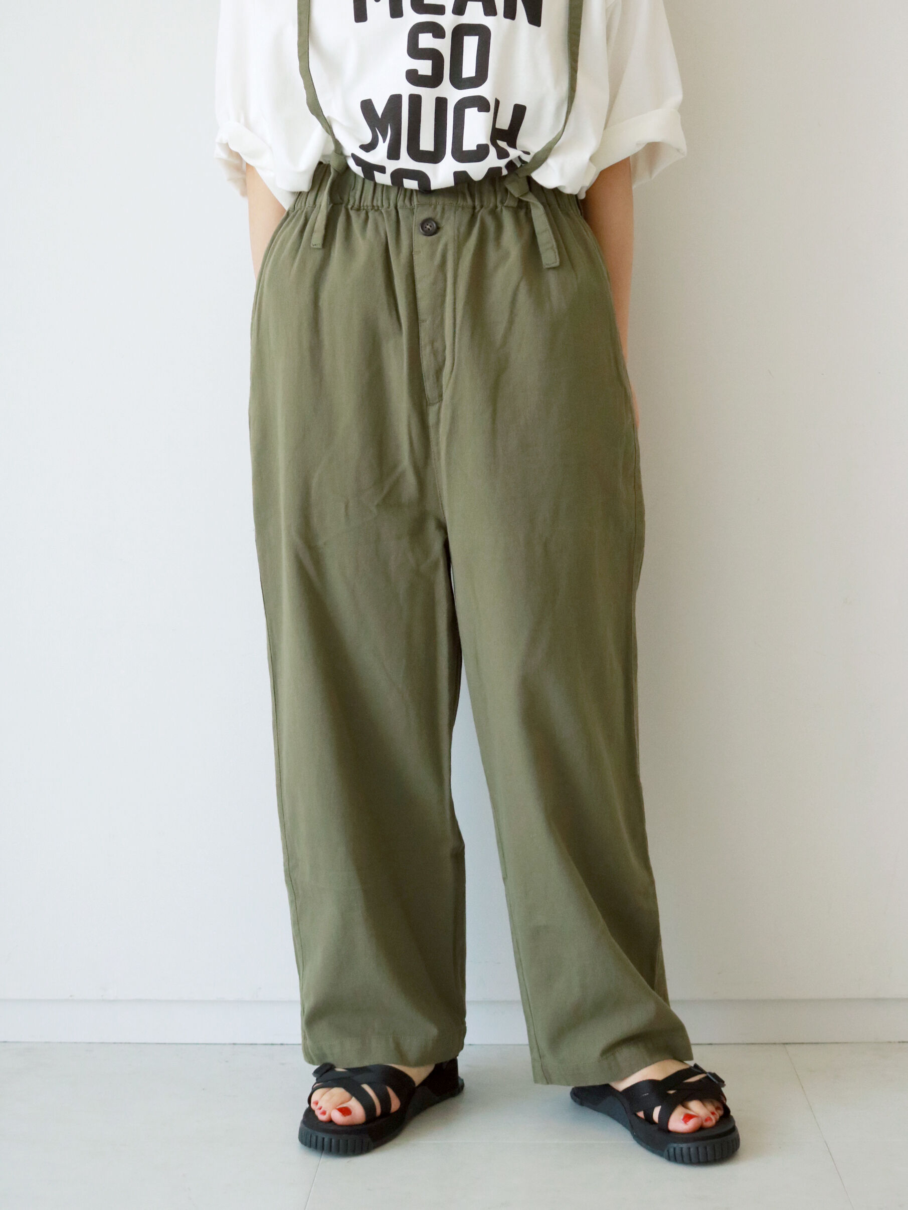 セール 前釦サス付パンツ オフホワイト ベージュ カーキ ブルー ボトムス Sm2 サマンサ モスモス 公式通販