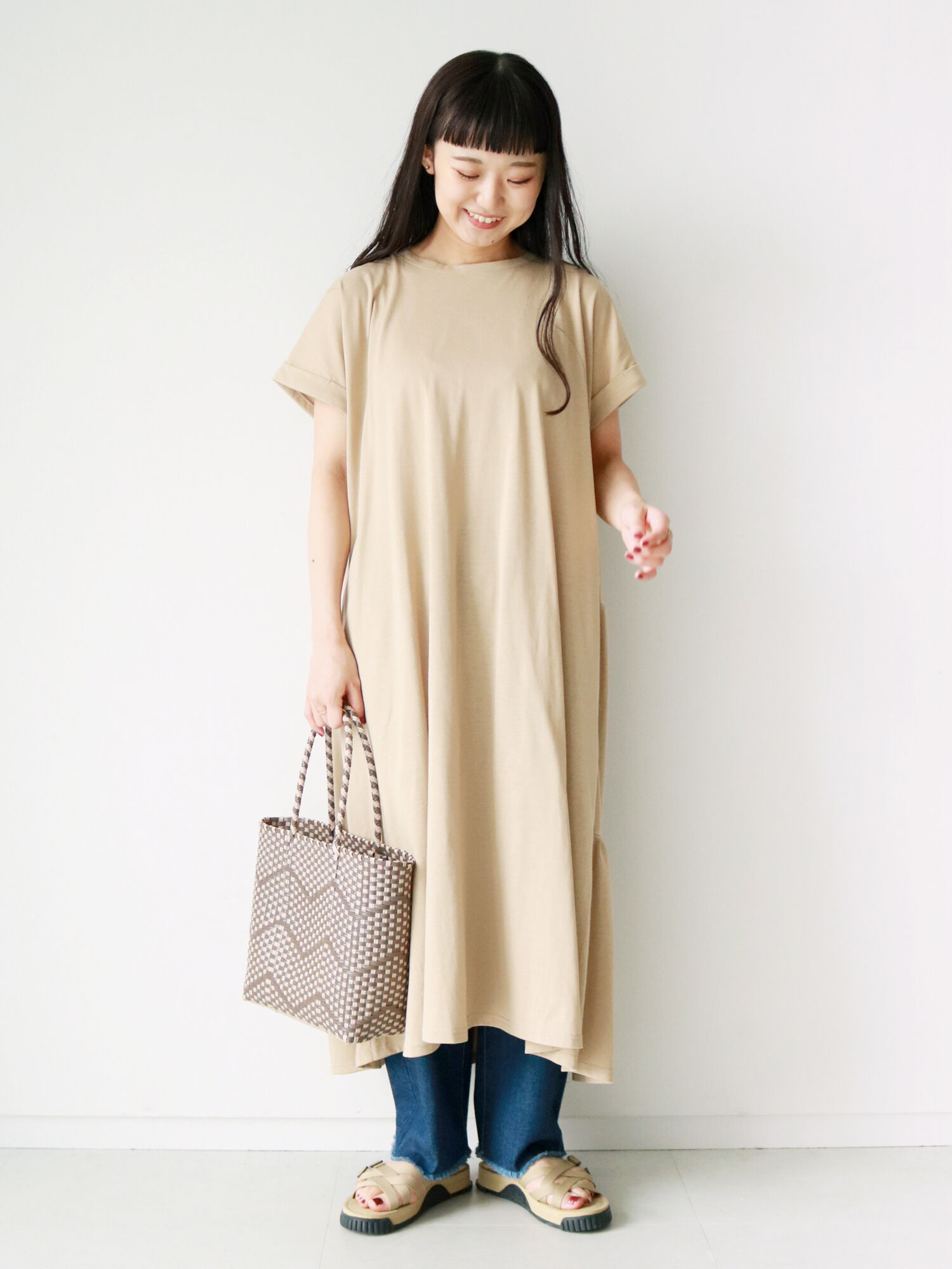 セール 後ろティアードカットワンピース チャコールグレー ベージュ ブラウン ミント パープル ワンピース Sm2 サマンサ モスモス 公式通販