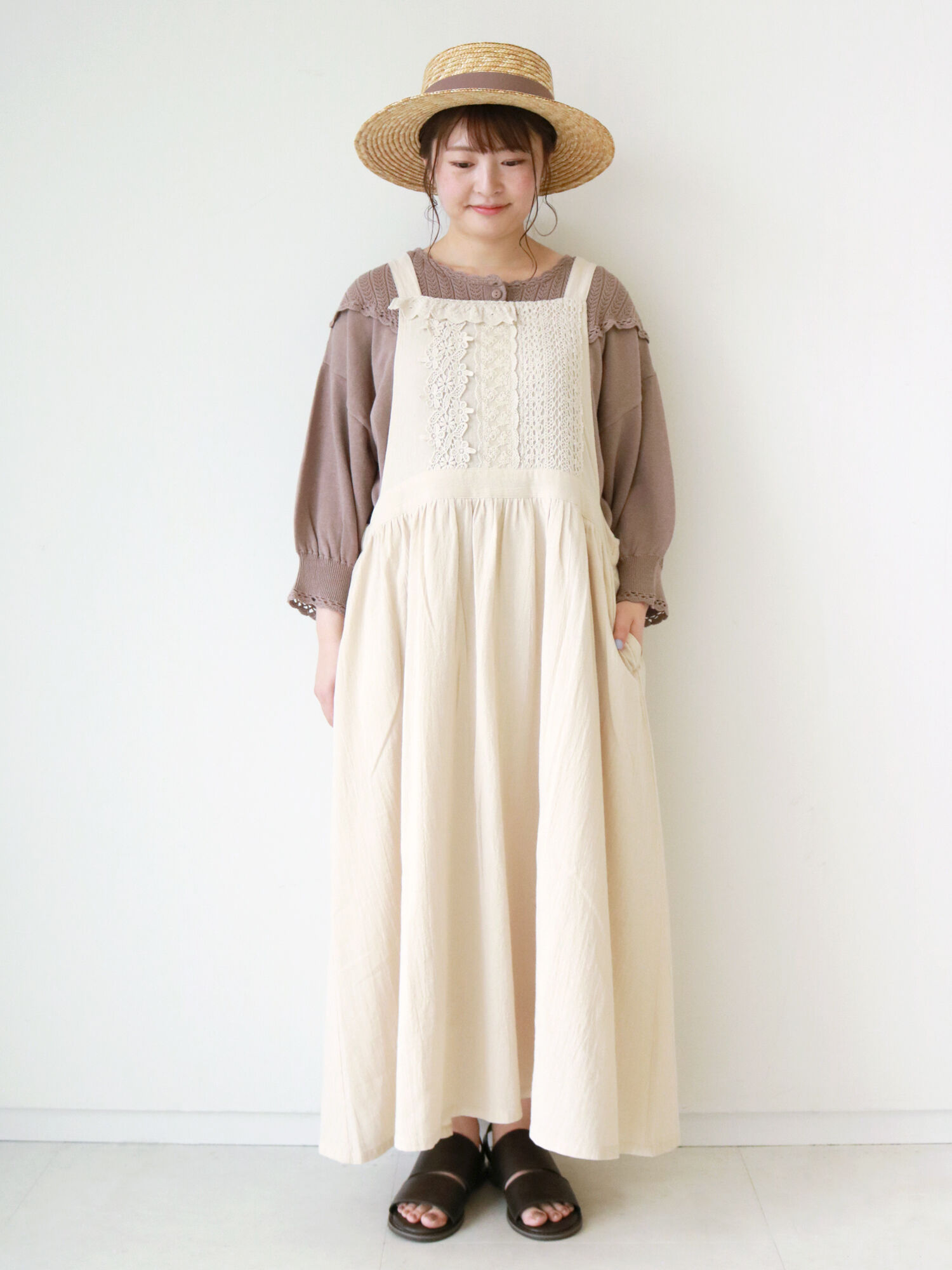 セール レース貼りノースリワンピース ブラック ボルドー グリーン キナリ ワンピース Sm2 サマンサ モスモス 公式通販