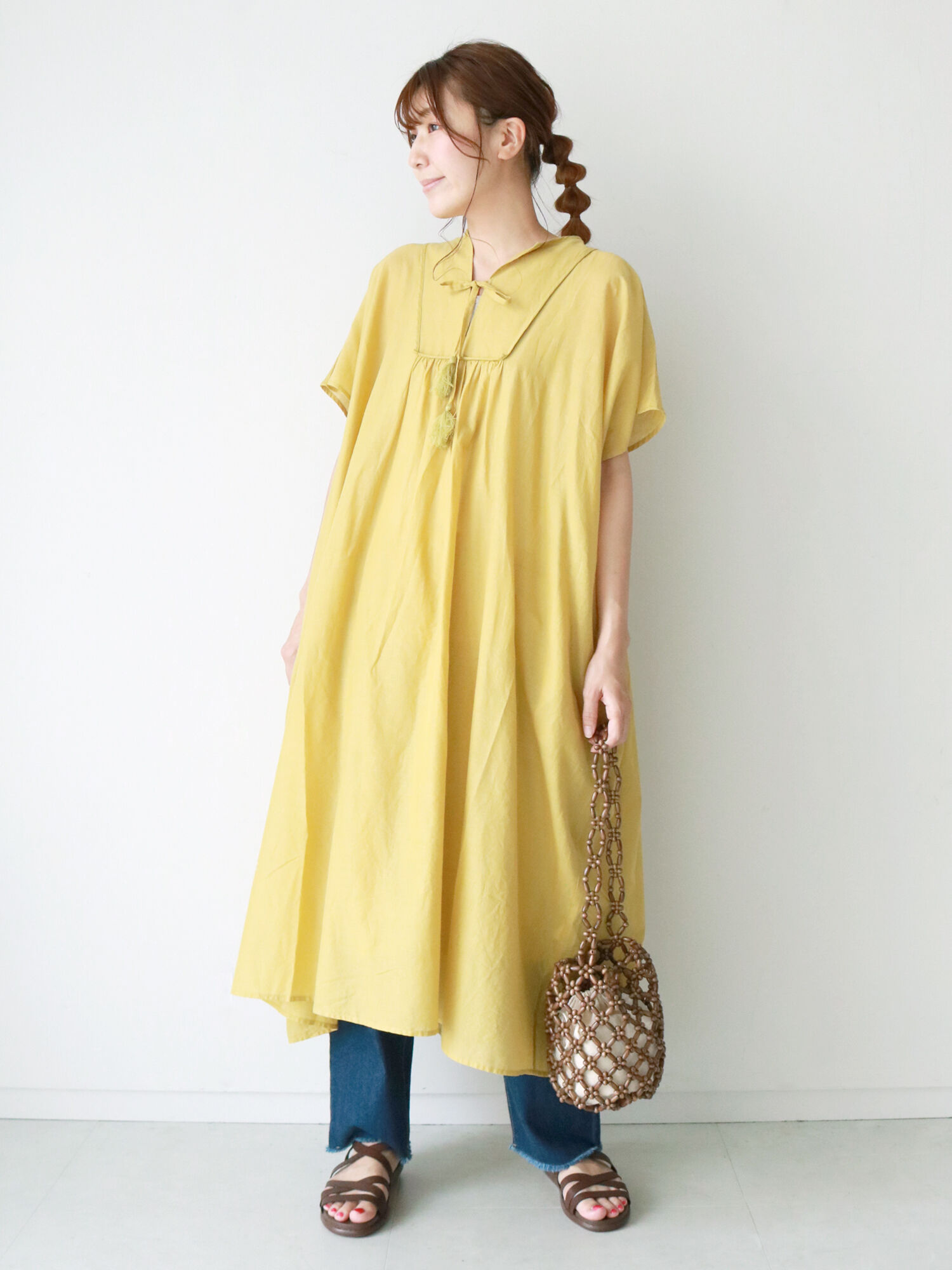 セール 柄アソートフレンチスリーブワンピース ブラック レッド モカ イエロー グリーン パープル ワンピース Sm2 サマンサ モスモス 公式通販