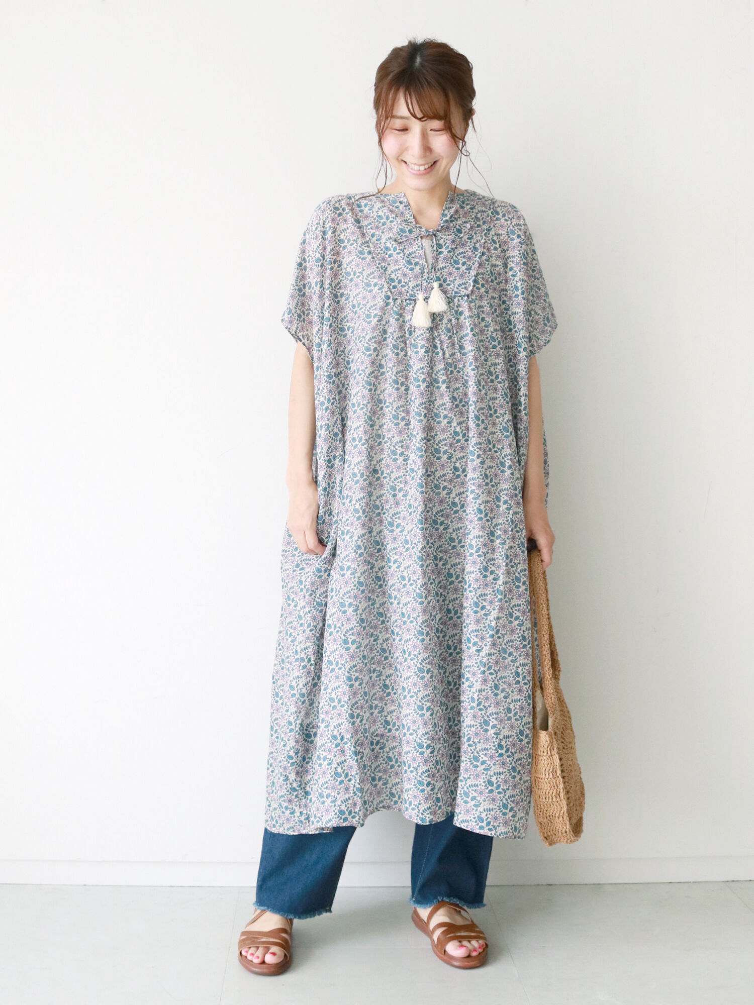 セール 柄アソートフレンチスリーブワンピース ブラック レッド モカ イエロー グリーン パープル ワンピース Sm2 サマンサ モスモス 公式通販