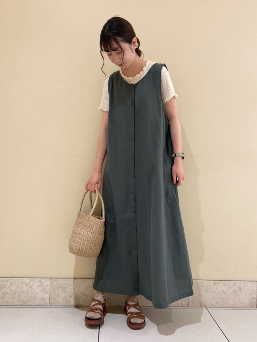 セール 前後着ノースリーブワンピース ブラック ベージュ モカ グリーン ラベンダー ワンピース Sm2 サマンサ モスモス 公式通販