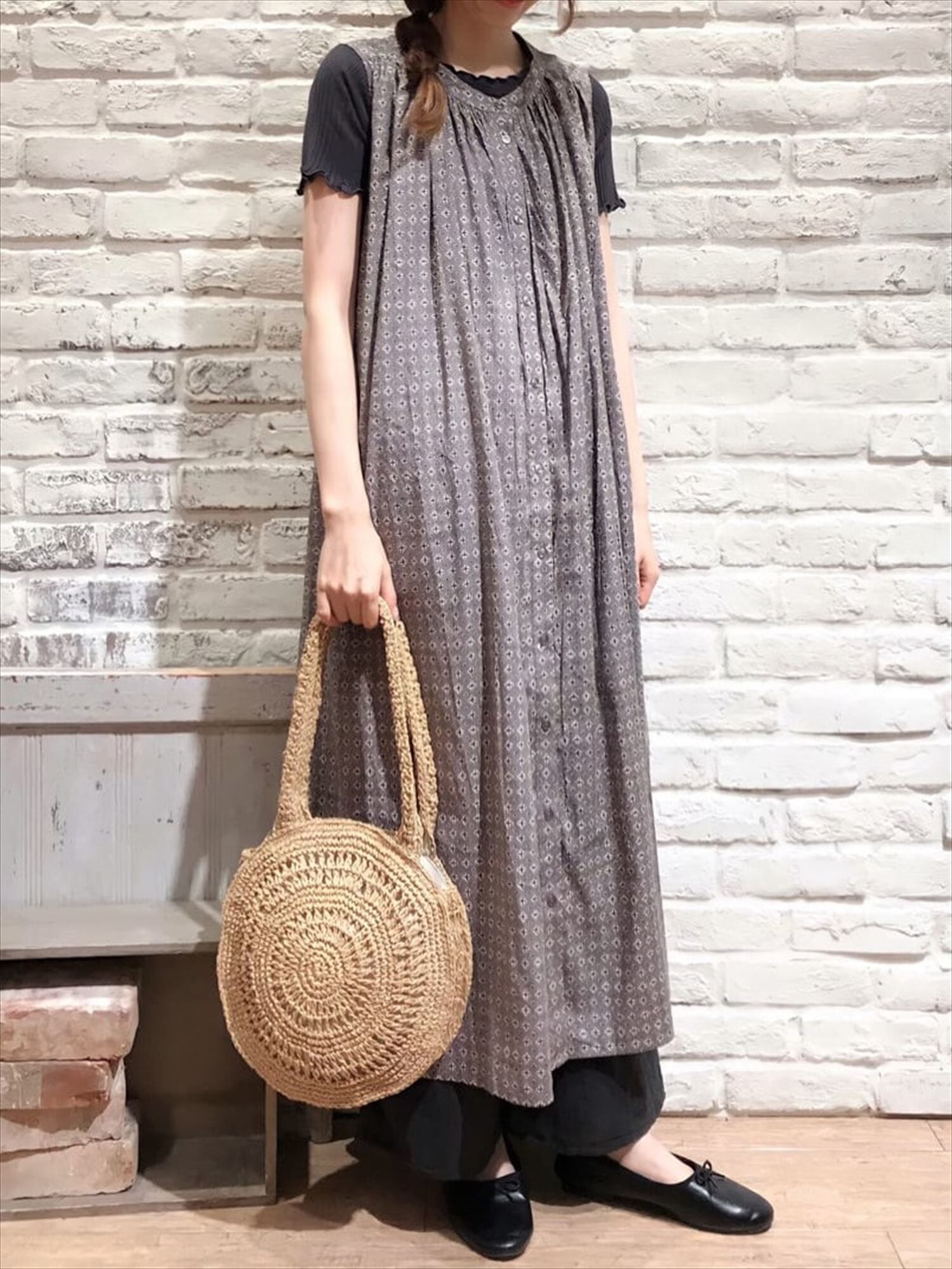 セール 小紋柄プリントワンピース グレー ピンク カーキ ワンピース Sm2 サマンサ モスモス 公式通販