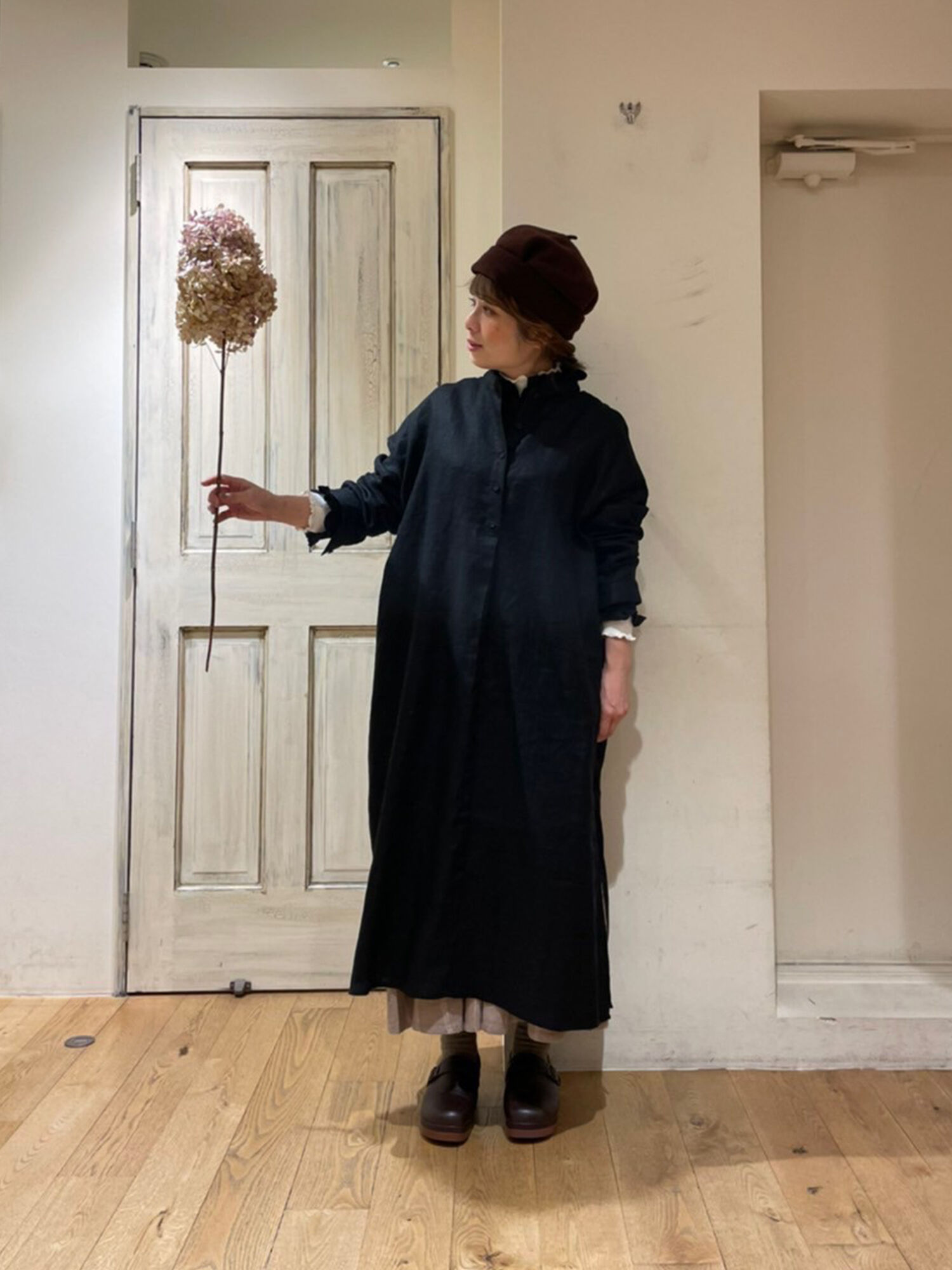 マオカラーワンピース 立川ルミネ限定 ブラック ベージュ マスタード キナリ ワンピース Sm2 サマンサ モスモス 公式通販